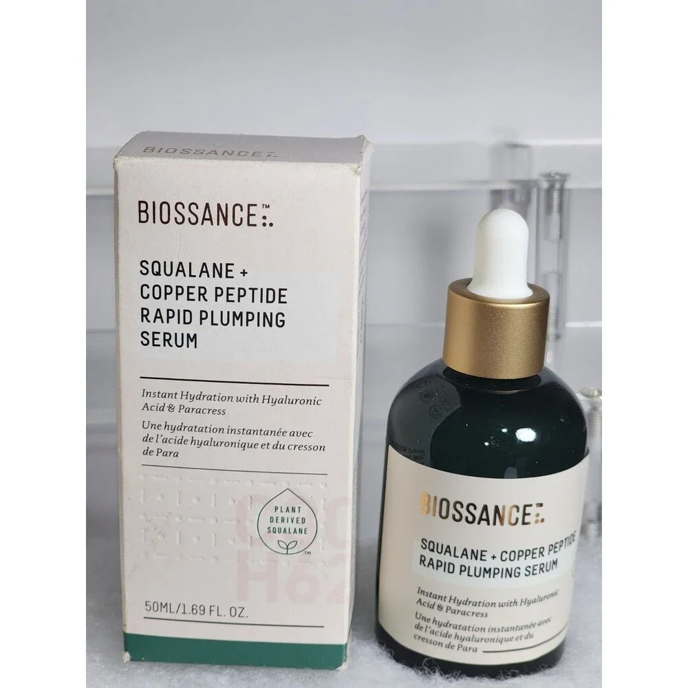 Biossance Squalane + Copper Peptide Rapid Plumping Serum. 1.69 oz-NIB